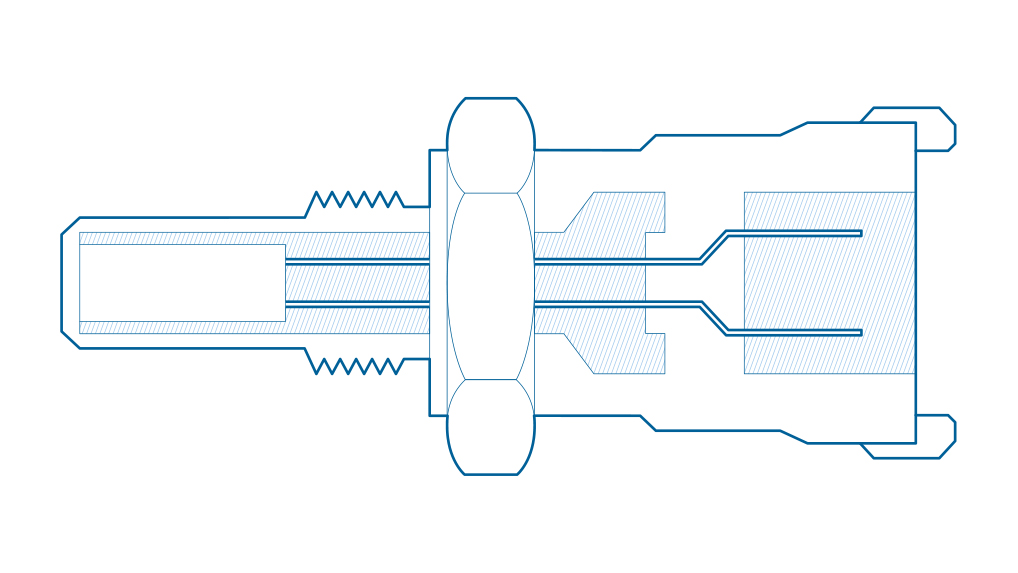 Cross-section of the temperature sensor