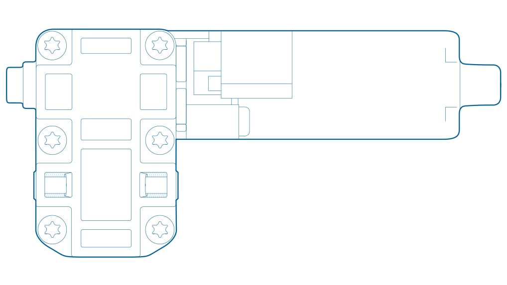 Detail view Steering column adjustment drive AHC-D with hollow shaft