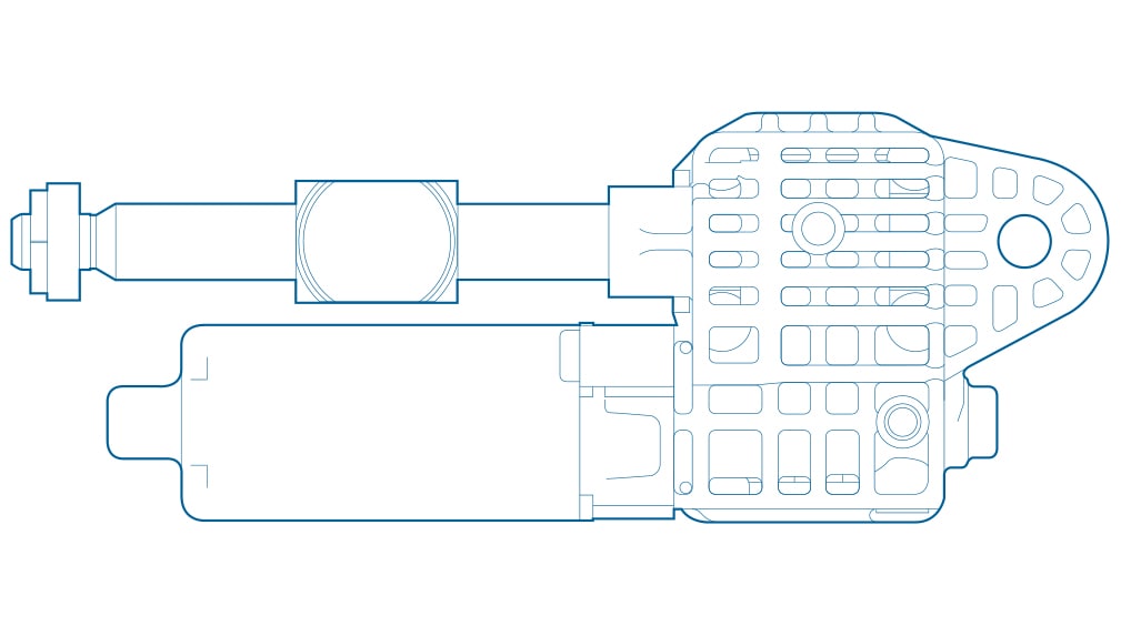 Detail view Steering column adjustment drive AHC-D with spindle