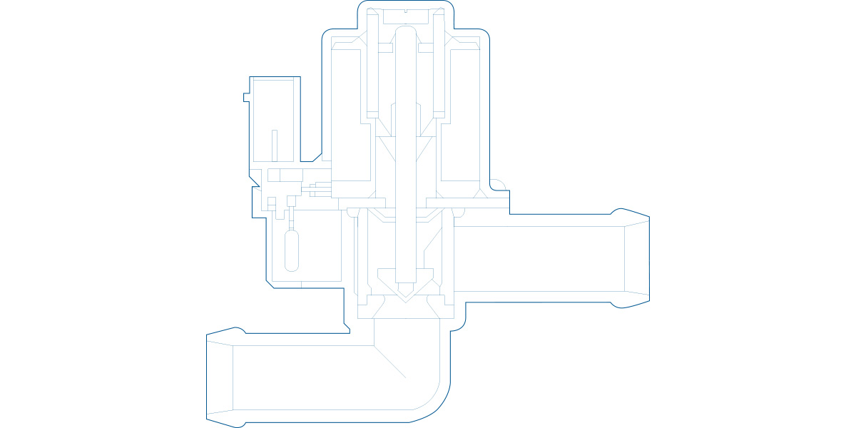 Detailed view of 2/2 switch-of valve