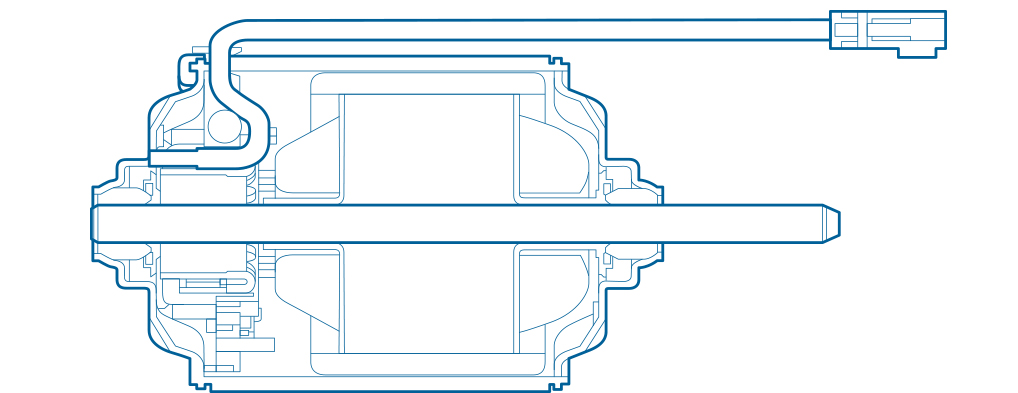 Detailed view of air conditioning blower motor GBM